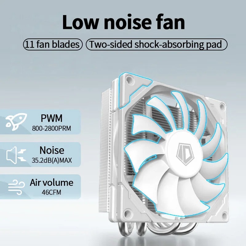 ID-COOLING ID IS-40X CPU-jäähdytin Matalaprofiilinen 4 Heatpipea Alas-painetta LGA1700/1200/115X AM5/AM4
