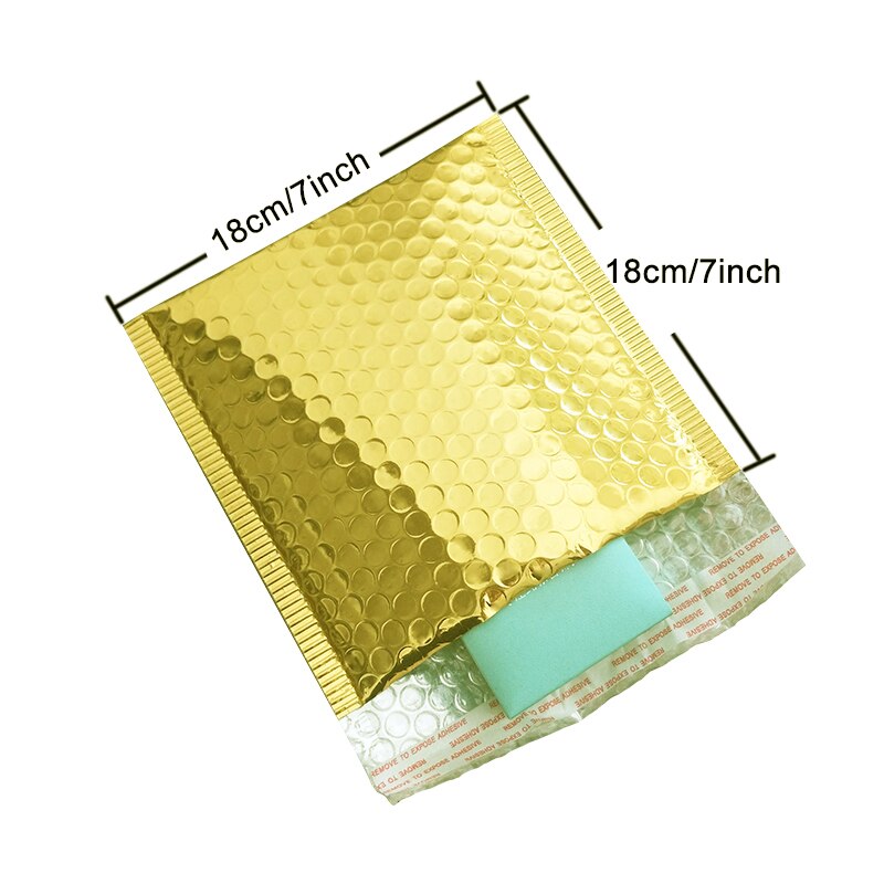 10PCS Metallic Bubble Mailer Envelopes Padded Mailing Bag Self Sealing Foam Foil Courier Bag Waterproof Bubble Bags