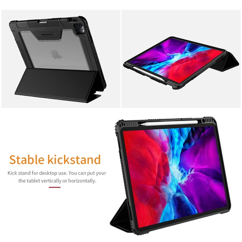 NILLKIN For iPad Pro 11 case Magnetic PU Leather Flip Cover PC back cover smart for iPad Pro 12 9 case with Protector