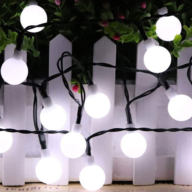5/7/12m festão led fada globo solar bola luz da corda ao ar livre jardim feriado solar guirlanda lâmpada festa de casamento decoração do quarto