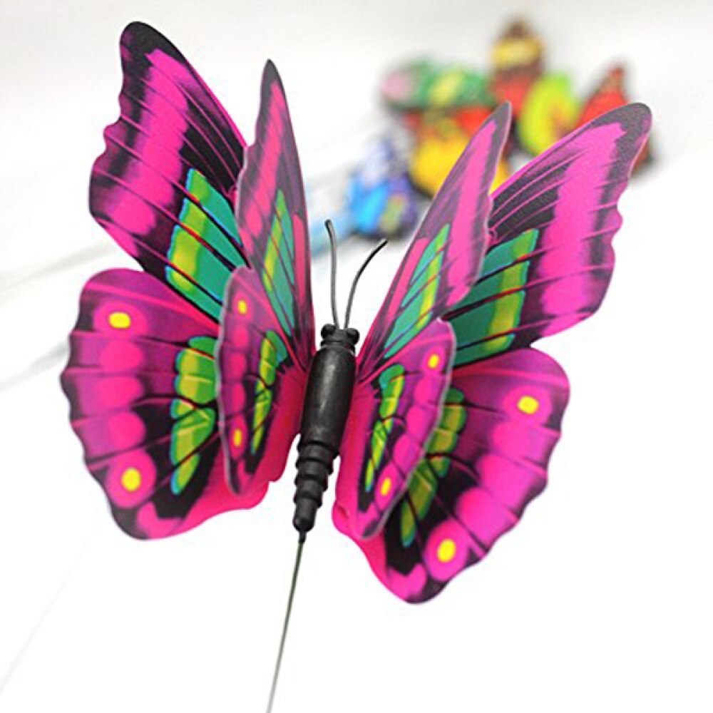 10Pcs 9Cm Home Decor Mode Simulatie Bloemen Vlinders Muur Sticker (Willekeurige Kleur)