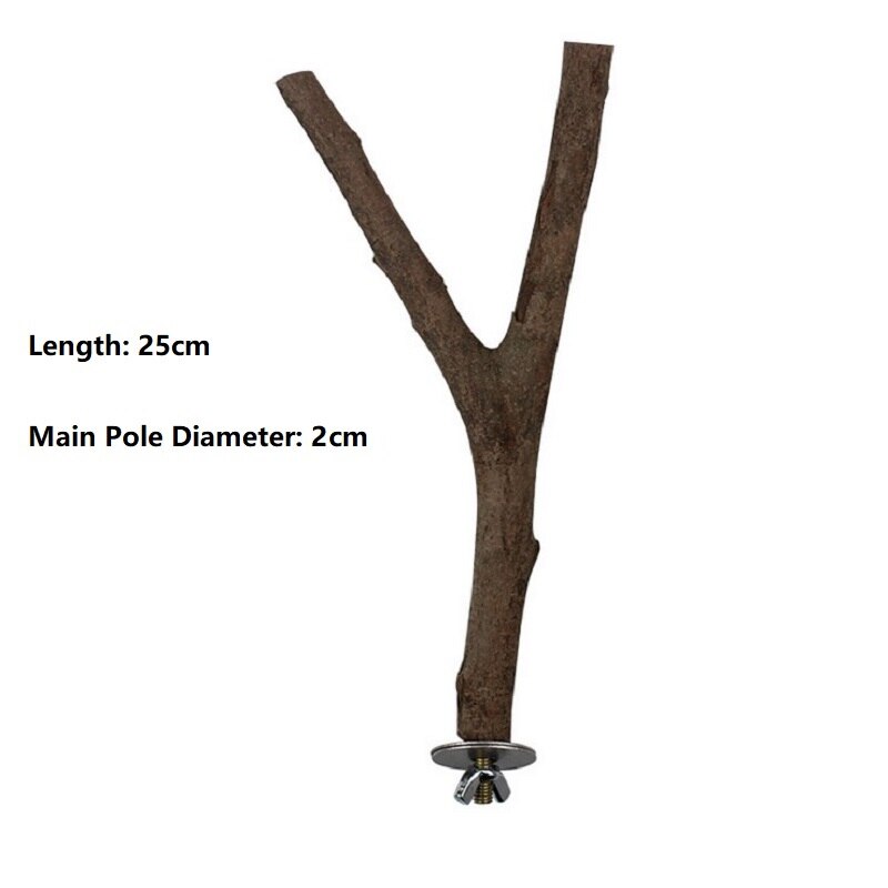 Palo de madera de pie para pájaros y loros, accesorios para juguetes de aves, 15/20/25/30cm: 25cm Diameter 2cm