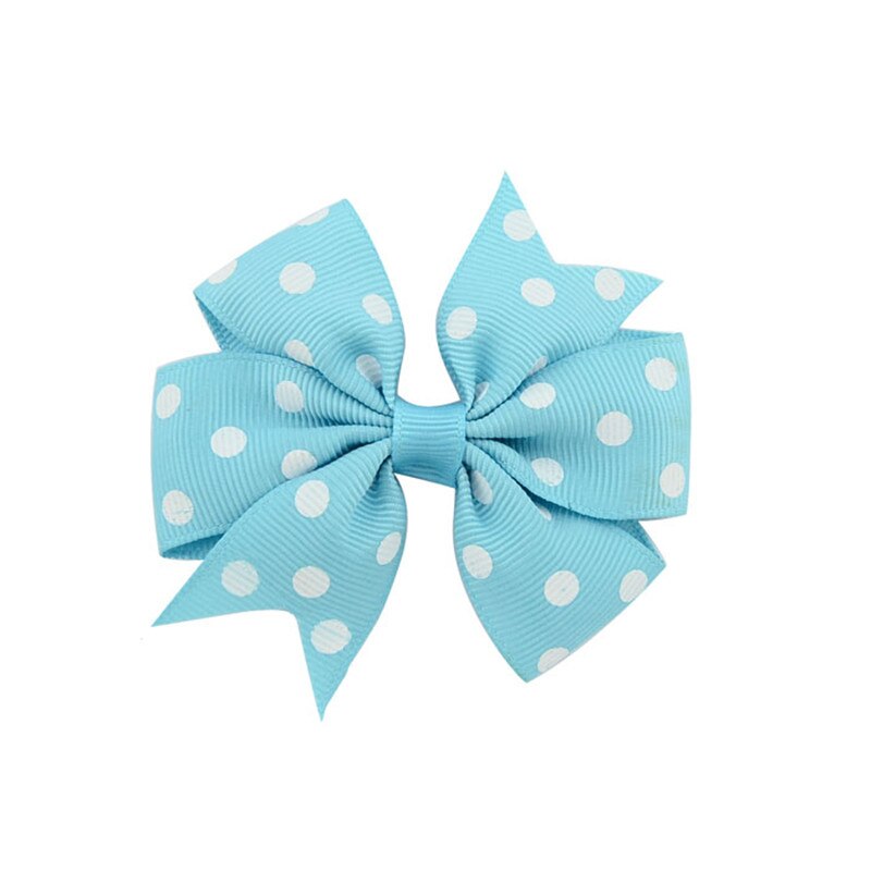 Polka Dot Grosgrain Lint Bows met Alligator Clip Kinderen Meisjes DIY Strikje Haarspelden Baby Haarspelden Hoofddeksels Haar Accessorises: 07 Light Blue