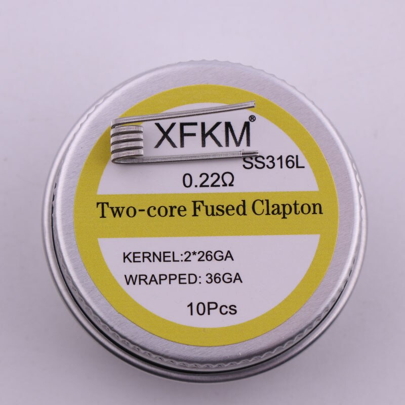 XFKM 10 pz/lotto Premade NI80 SS316L A1 Alien Fuso Clapton Prebuilt Bobina Nichelcromo Prebuilt Filo di Resistenza Al Calore Vape: 2-26-316-10