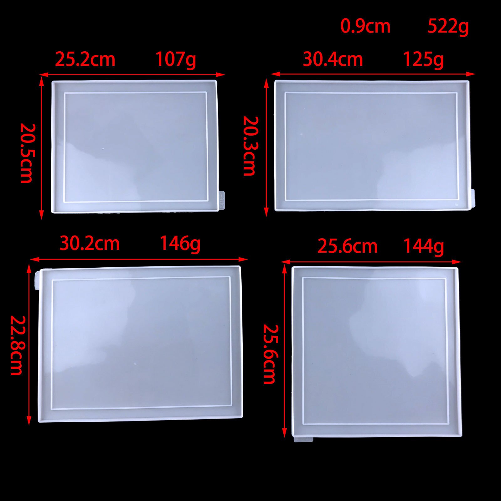 Fotolijst Diy Mold Crystal Silicone Hars Mallen Grote Vierkante Siliconen Mal Tafel Decoratie Fotolijst Handgemaakte Voor Epoxy