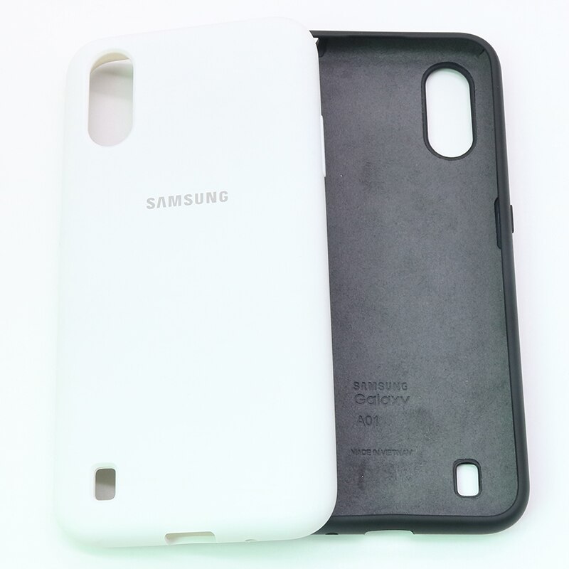 Caso semplice Per Samsung Galaxy A01 SM-A015F Dipinta Del Silicone Della Caramella TPU Della Copertura Posteriore Per samsung galaxy UNA 01 A105 Globale versione: White