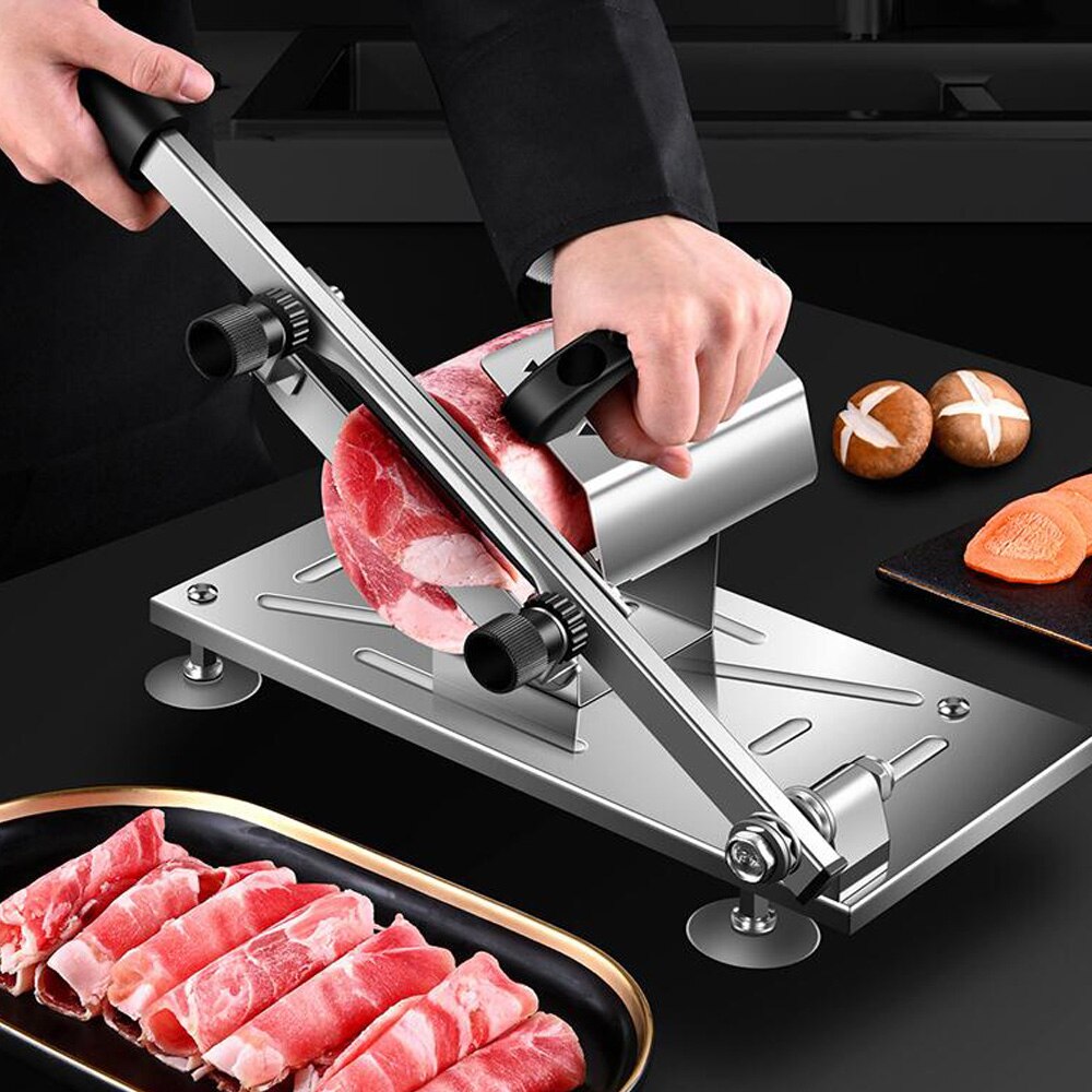 Stainless Steel Beef Herb Mutton Rolls Cutter Household Manual Lamb Slicer Frozen Meat Cutting Machine