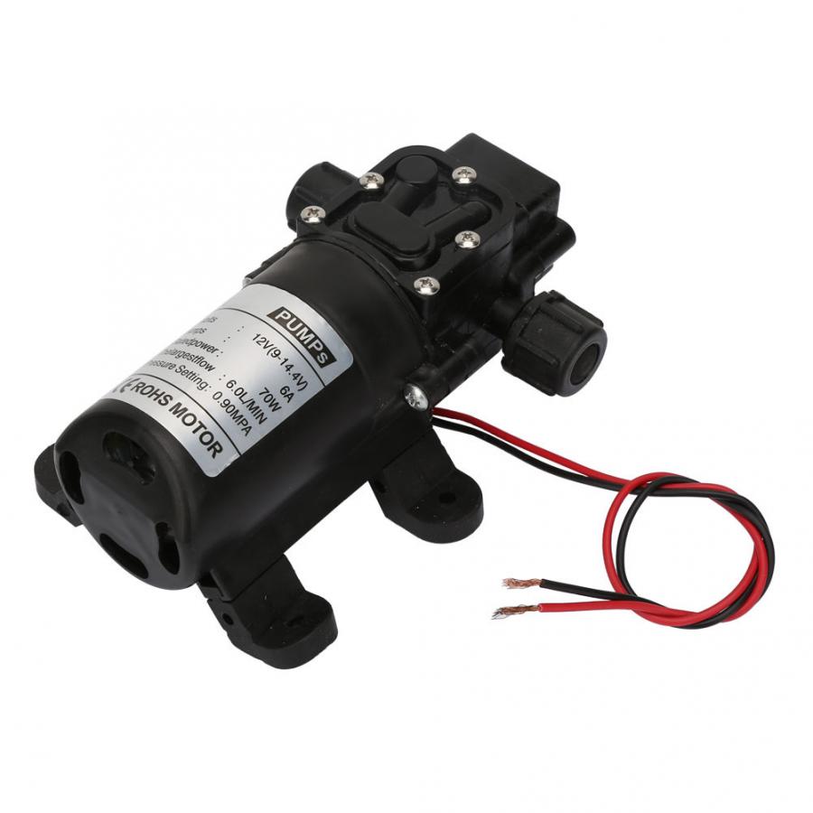 DC 12V 70W 6L/Min Self Priming High Pressure Diaphragm Pump Two Side Thread Water Pump