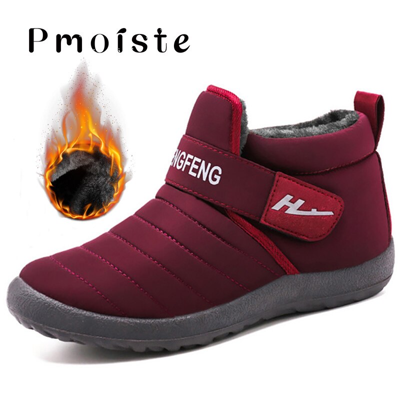 Vrouwen Snowboots Winter Plus Size 43-45 Rubber Laarzen Vrouwen Haak Lus Enkellaars Voor Vrouwen Zachte waterdichte Warme schoenen vrouw