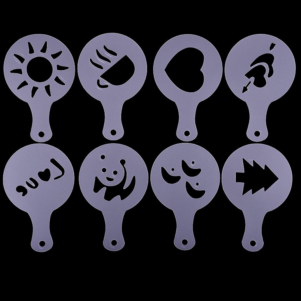 16 Pcs Koffie Stencils Koffie Latte Art Mold Fancy Koffie Tekening Sjabloon Voor Cappuccino Decoratie Plastic Mal