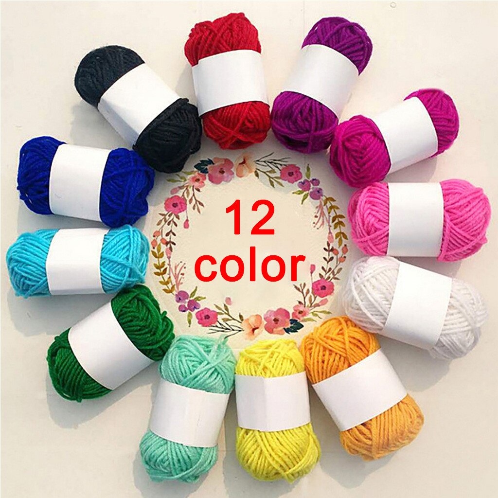 12 Roll Colorful Soft Baby Milk Cotton Yarn Fiber Velvet Wool Crochet Yarn for Hand Knitting DIY Sweater Blanket Scarf #35: Default Title