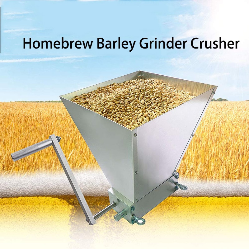 Newest Stainless Steel 2 Rollers Barley Malt Grinder Crusher Powder Grain Mill For Home Beer Brewing Equipment