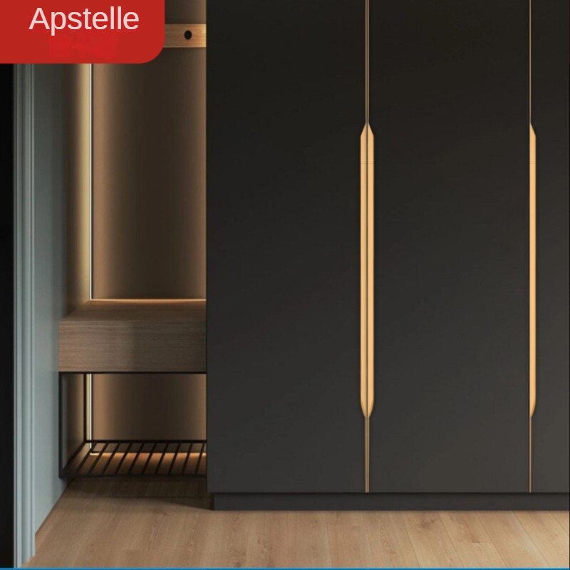 Aluminum Alloy Hidden Home Improvement Black Furniture Handle Furnitur Door Handl T Bar Black Gold Home Improvement