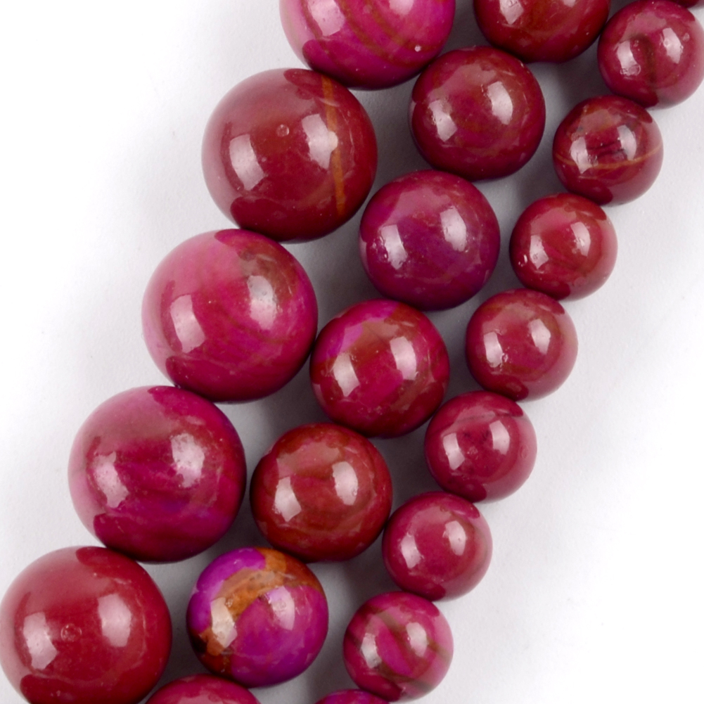 Perles en pierre naturelle Sugilite pour la fabrication de bijoux, perles rondes en vrac, accessoires de bricolage, Bracelet de 6mm 8mm 10mm 15 pouces: 6mm