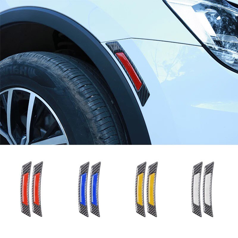 2Pcs/Set Car Reflective Safety Warning Strip Tape Universal Car Bumper Reflective Strips Secure Reflector Stickers Decals