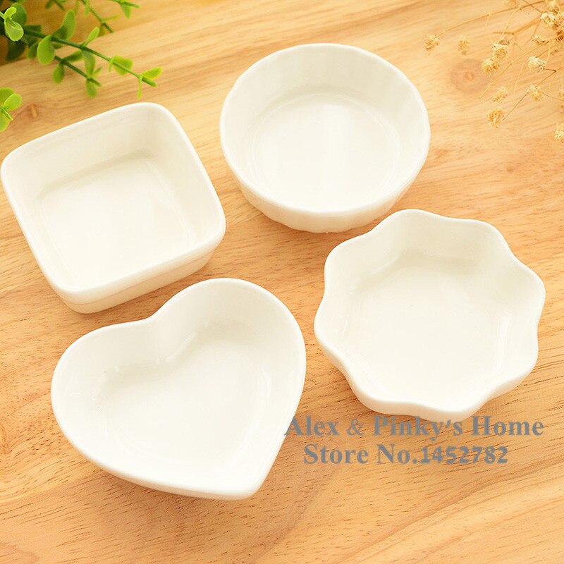 Assiettes en céramique blanche japonaise, plats de cuisine, Sauce d&#39;assaisonnement, vinaigre, plats multiplats, 1 pièce