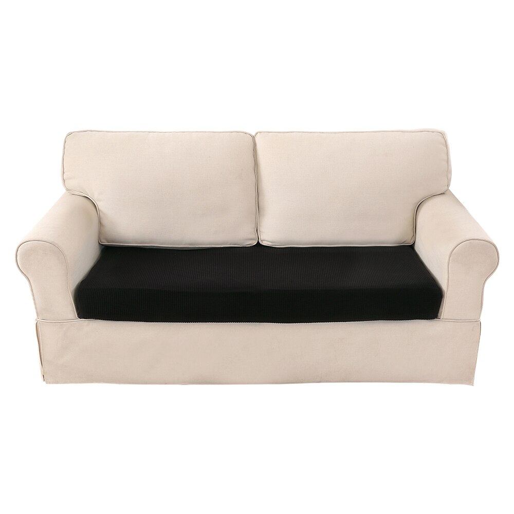 Huisdecoratie effen kleur bankkussenhoes elastische beschermer bankhoes persoonlijkheid bijpassende wasbare bankhoes hoes: Zwart / 3 stoelen
