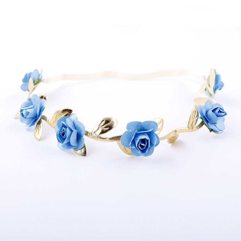 Pudcoco Kinder Baby Mädchen Rose Crown Headwear Stirnband Kleinkind Hochzeit Party Haar Band Haar Zubehör: Blau