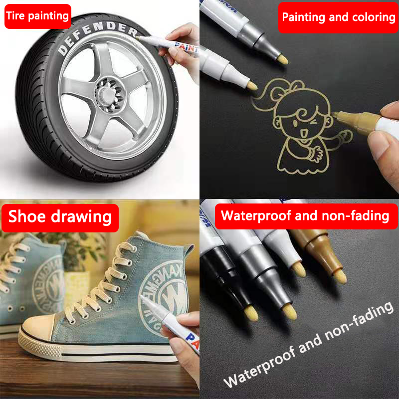 White Marker Pens 0.8/1/2/2.8/5mm Oily Waterproof White Gel Pen DIY Graffiti Sketching Markers Stationery Wrting School Supplies