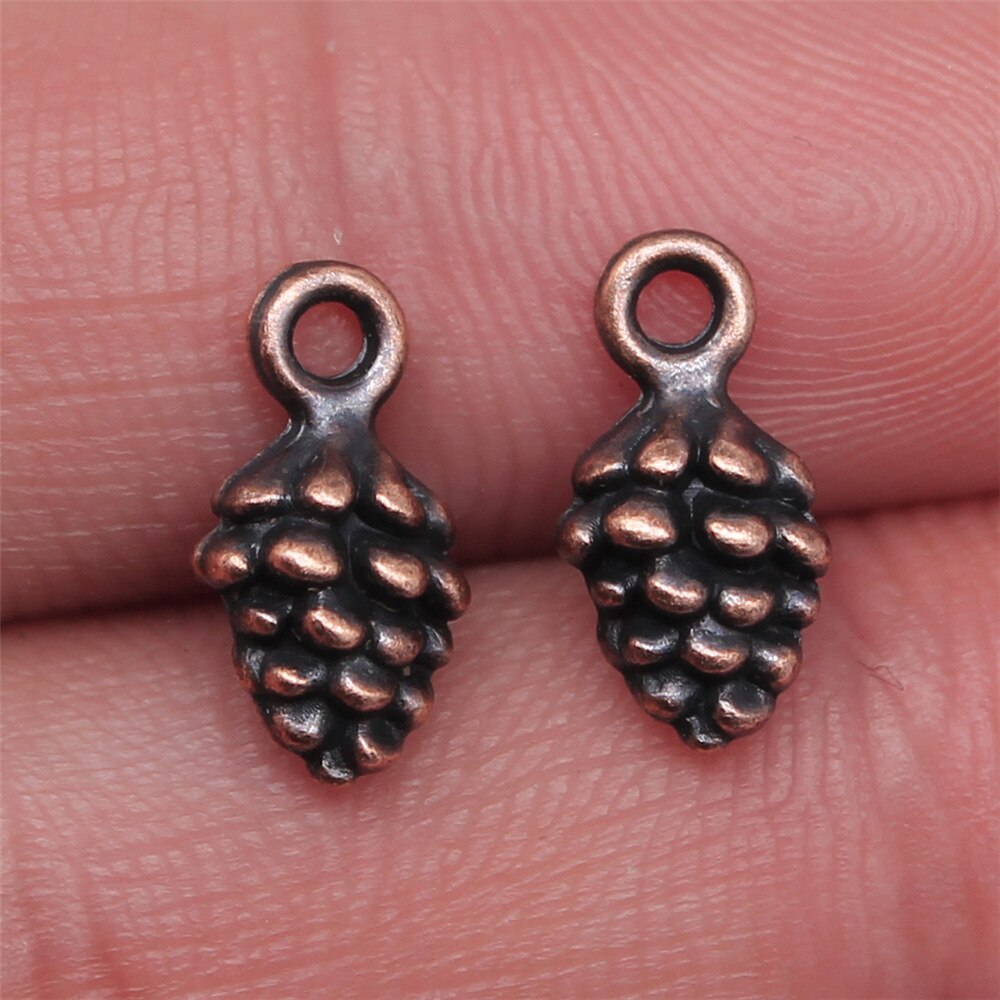 20 stuks 3d hazelnoot pinda's dennenappel bedeltjes knutselbenodigdheden handgemaakte tibetaanse sieraden: 12 x 7 x 7mm- koper