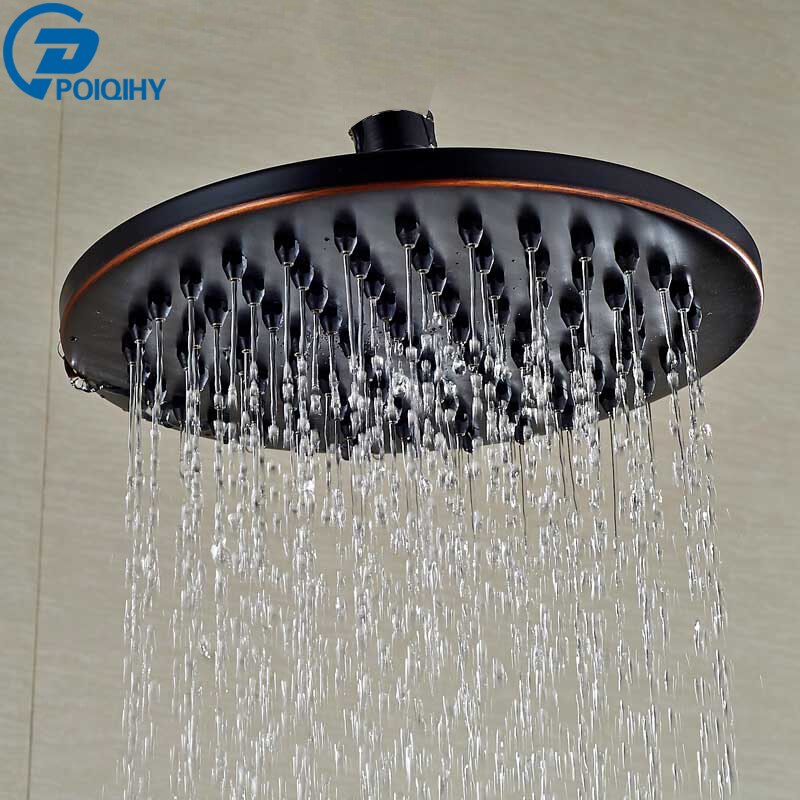 Poiqihy Messing Golden Regendouche Douchekraan Hoofd Badkamer Vervangen Regen Douchekop Antieke Messing Douchekop Accessoire: Bronze Black A