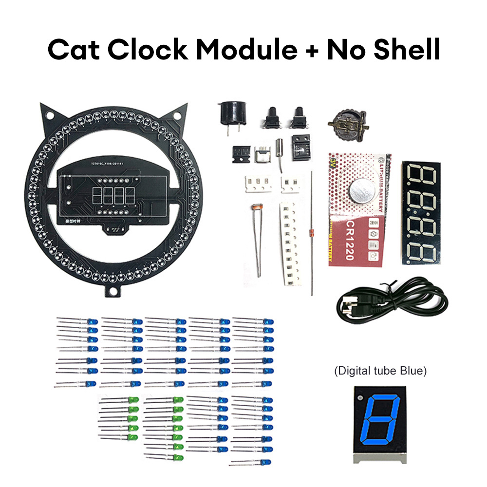 LED Fun Réveil DIY Électronique À Souder Kit Multi-fonction Horloge Lumière Contrôle Température Assemblée Kit De Soudage: Or