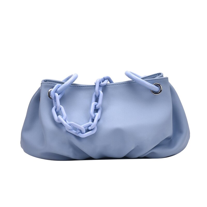 Bolso de hombro de verano para mujer, bolso sencillo de Color liso, bolso de mujer de de , bolso de citas para mujer joven, bolso de diario azul