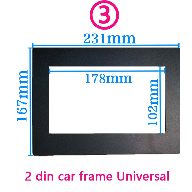 car frame for Universal 2 Din auto radio / android player Frame Retrofitting decorative framework 178 x 102mm panel No gap: 3 frame da