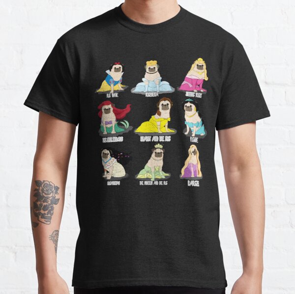 Pug Princesses Tee Shirt Men's Summer T shirt 3D Printed Tshirts Short Sleeve Tshirt Men/women T-shirt: XL