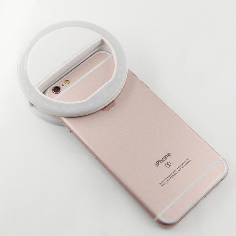 Flash LED portátil Luz de relleno Selfie lámpara luminosa teléfono anillo Cámara fotografía para iPhone 6 6S 7 8 Plus X Xiaomi Huawei