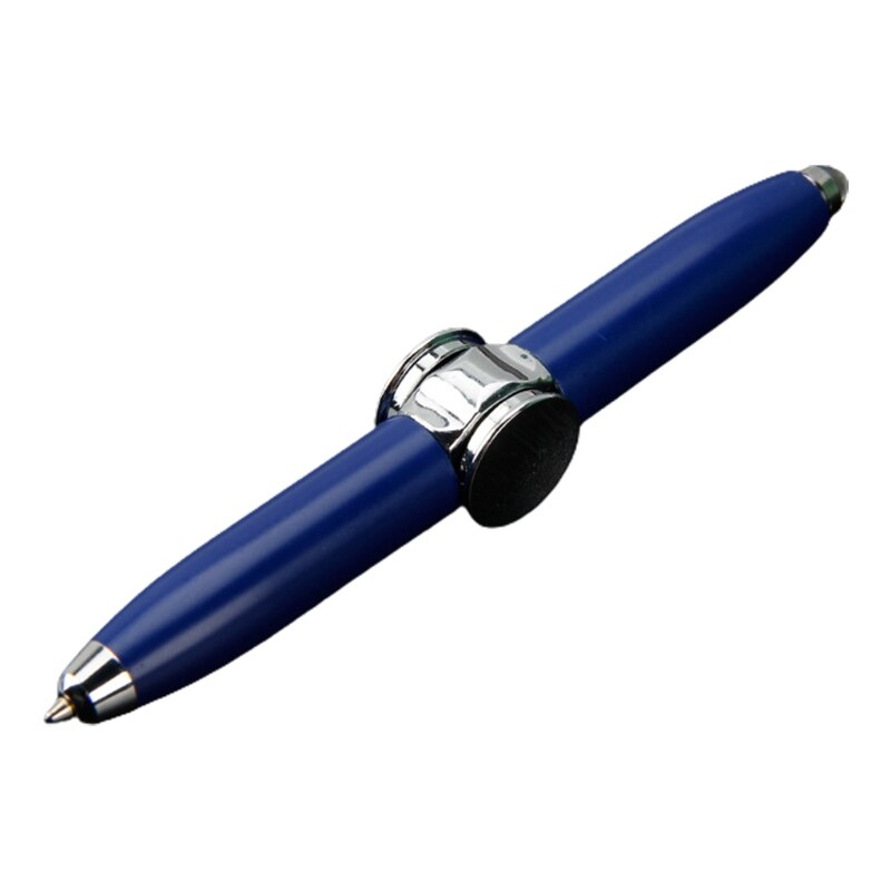 Led Spinning Pen Balpen Fidget Spinner Hand Top Licht Edc Stress Relief Speelgoed L5YF: Blauw