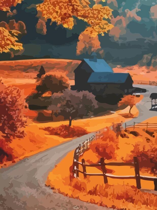 HUACAN Ölgemälde Durch Zahl Herbst Landschaft Handgemalte Kits Zeichnung Leinwand Färbung Bilder Malen Home Dekoration: SZHC977
