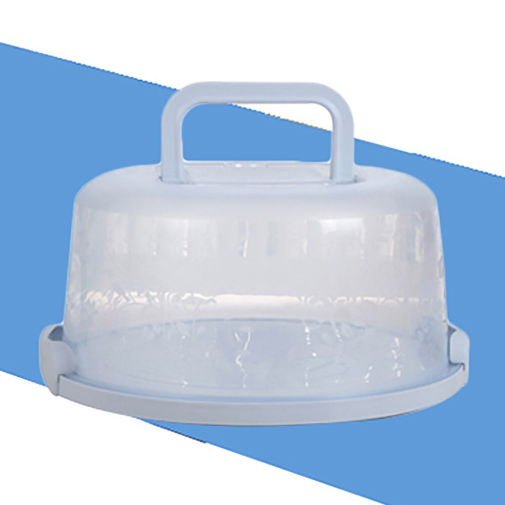 Contenedor portátil de plástico para pastel redondo, caja de contenedor para postres y magdalenas, servidor de almacenamiento, herramienta para cocina con bandeja de 26x22x12,5 cm