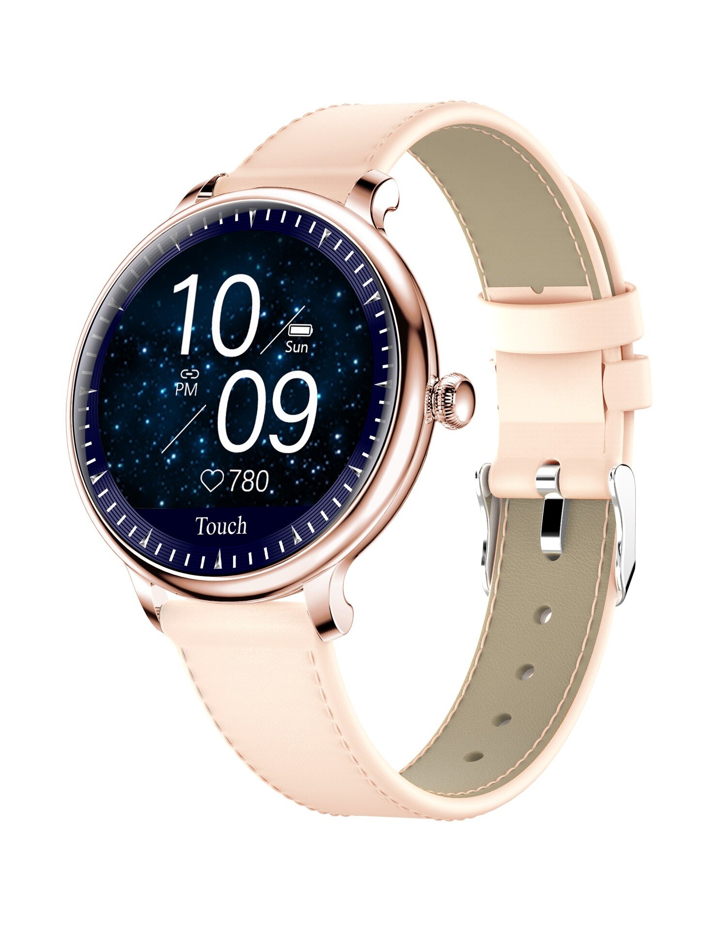 Casual Vrouwen Slimme Horloge Kleur Screen Sleep Hartslagmeter Compatibel Inkomende Oproep Stappenteller Wekker Camera Afstandsbediening: Leather Rose G