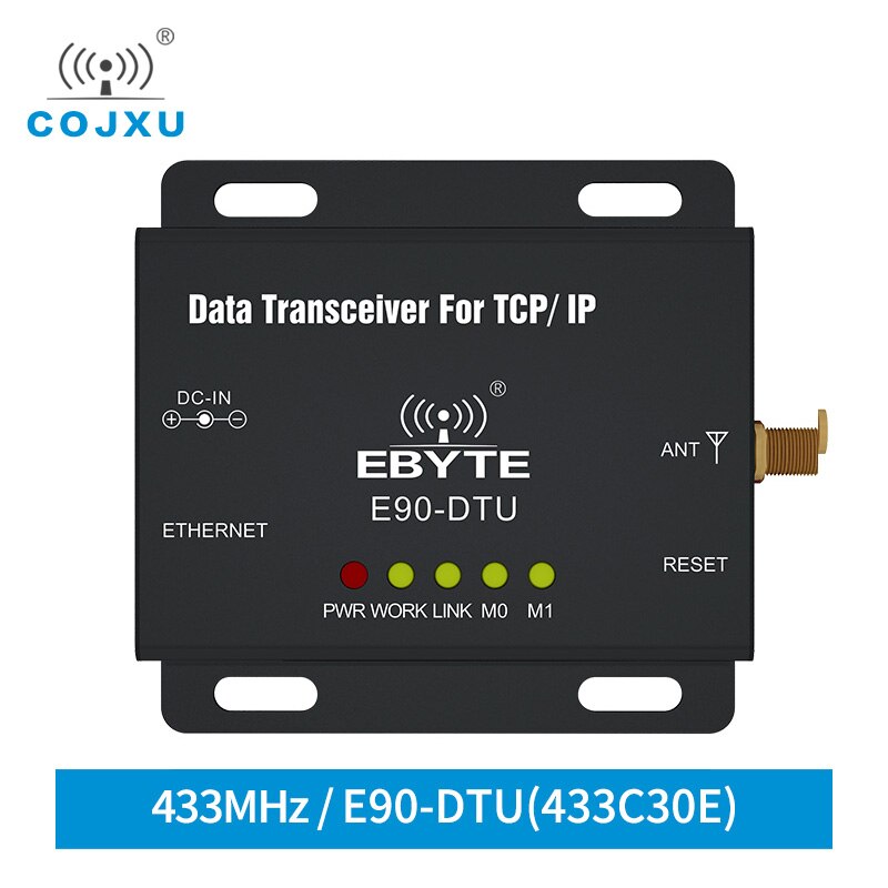 433mhz ethernet modbus 1w iot tcxo cojxu E90-DTU-433C30E de longa distância plc transmissão dados sem fio transceptor ethernet modem