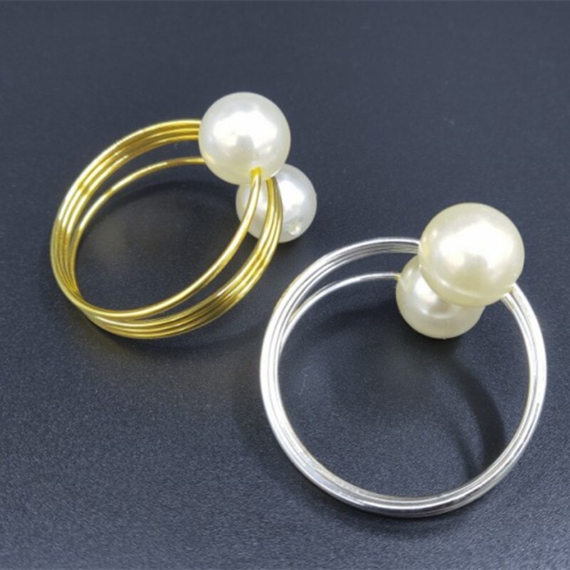 Lot de 12 porte-serviettes en métal perlé pour hôtel, fournitures de mariage, anneau de serviette, décoration de table de restaurant, boucle