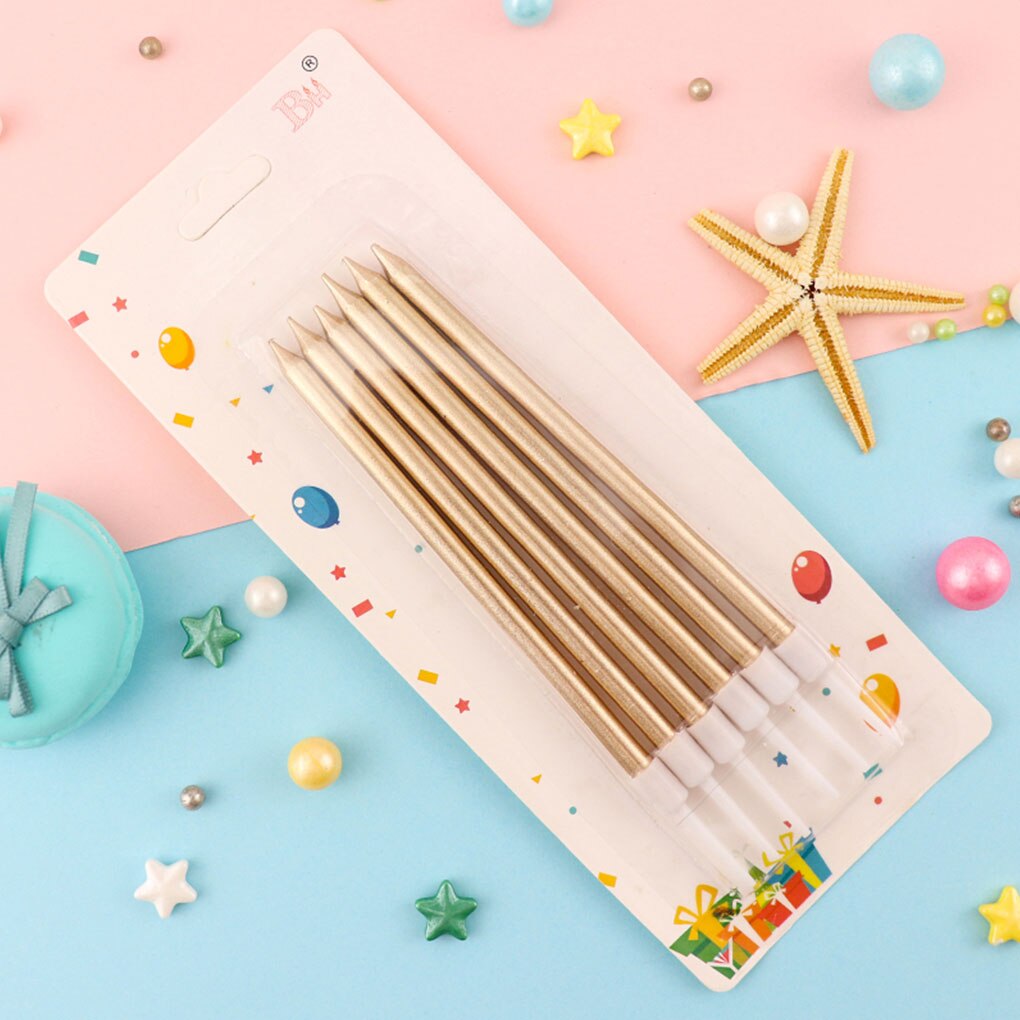 6 stücke Kasten Lange Bleistift Kuchen Kerze Sicher Flammen freundlicher Geburtstag Party Hochzeit Kuchen Kerze Favor Liefert Kuchen Dekorationen Hause dezember