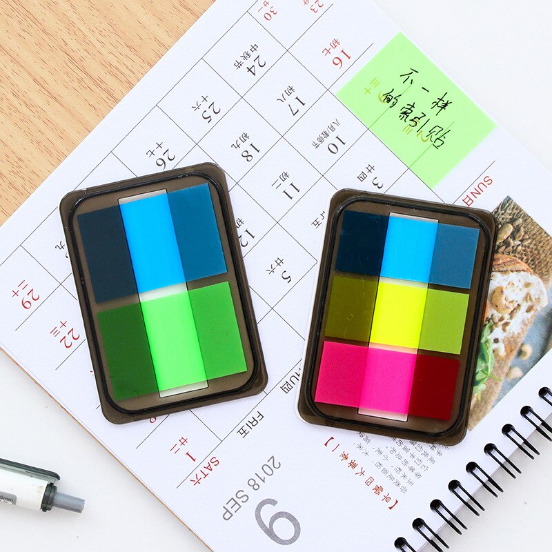 Message Notepad Bookmark Box Fluorescent Color Note Book Instructions Memo Sheets Office and School Supplies Index Sticker