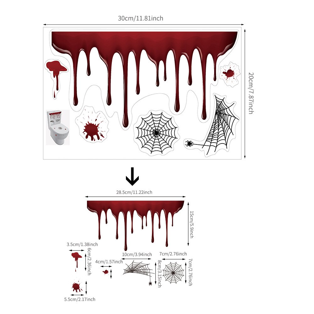 Bloody Hands Window Stickers - Bloody Designs Hand Prints with Blood Splatter