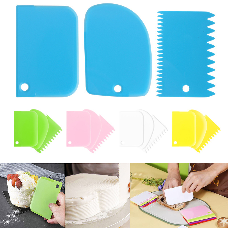Decorating Tool Baking Dough Cutting Scraper Plastic Dough Scraper Thickened Cream Scraper