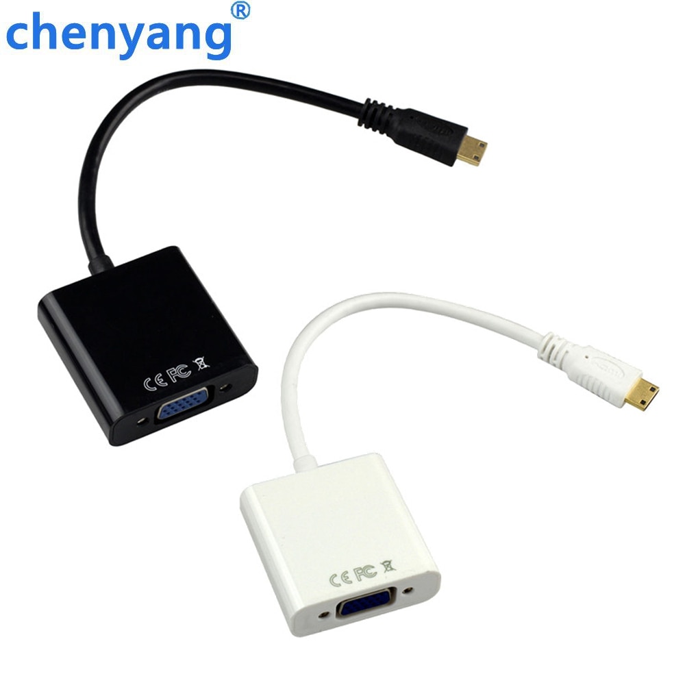 MINI HDMI NAAR VGA, Vergulde Hoge Snelheid 1080 P MINI HDMI naar VGA Converter Adapter Man-vrouw Supply voor Camera HDTV