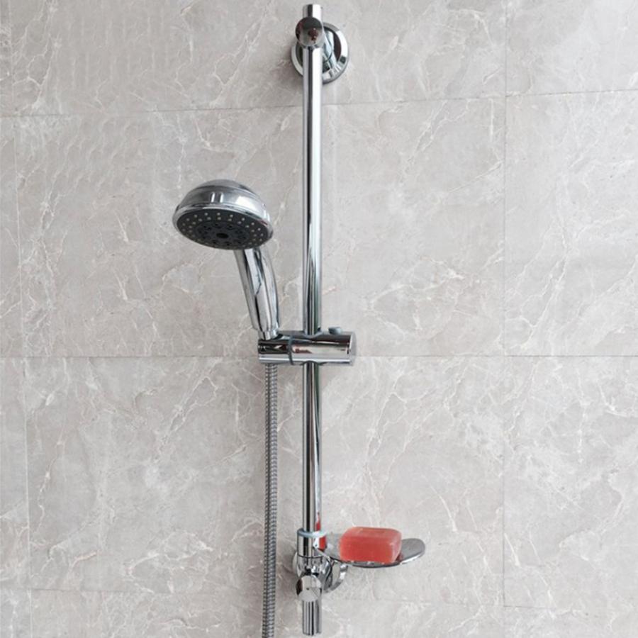 Rvs Lift Type Douche Slide Bar Houder Met Staaf Zeepbakje Zuignap Installeren Douche Houder Slider