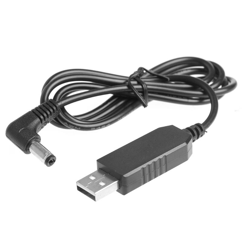 USB DC 5V To 12V 2.1x5.5mm Right Angle Male Step Up Adapter Cable For Router: 5V 12V 1m