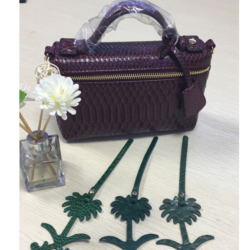 Green Ostrich Palm Tree Women BaG Accessories Python Pattern Arabic Letters Hanging Decoration For Women Bags Backpacks