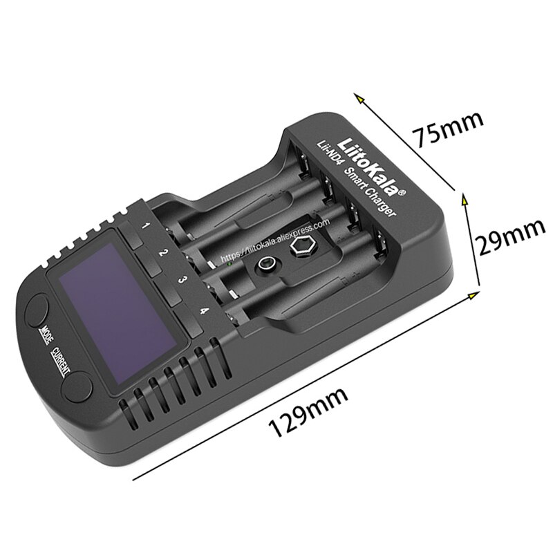 Liitokala Lii-ND4 Nimh/Cd Lader Aa Aaa Lader Lcd Display En Test Batterij Capaciteit Voor 1.2 V Aa Aaa en 9V Batterijen.