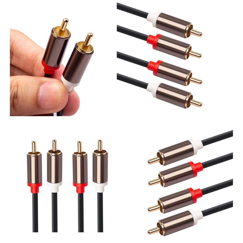 2Rca To 2 Rca Male To Male Audio Cable Gold-plated Rca Audio Cable For Home Theater Dvd Tv Amplifier Cd Soundbox