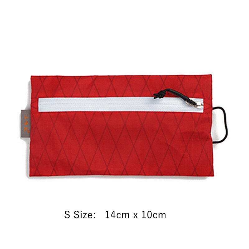 3F UL Gear X-PAC-Bolsa de almacenamiento de tela con doble cremallera lateral, portátil, pequeña, impermeable, ultraligera, para acampar y senderismo: S Size Red