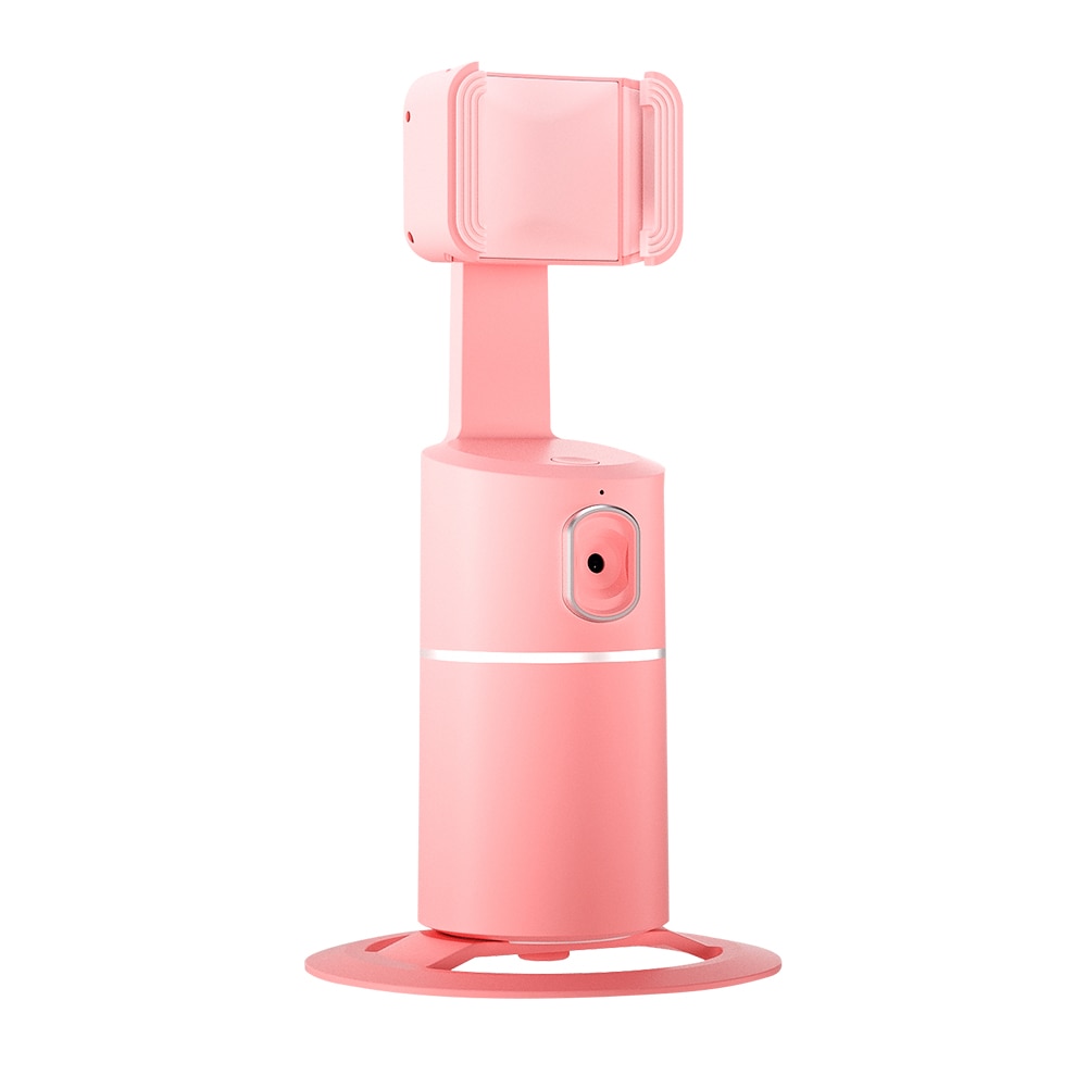 AI Smart Shooting Selfie Stick 360 Rotation Object Tracking Holder All-in-one Face Tracking Camera Phone Holder Record Gimbal: Pink