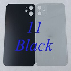 Carcasa de repuesto de cristal trasero con orificio grande para iPhone 11 11Pro 11Pro Max carcasas y marcos para teléfonos móviles: 11 Black