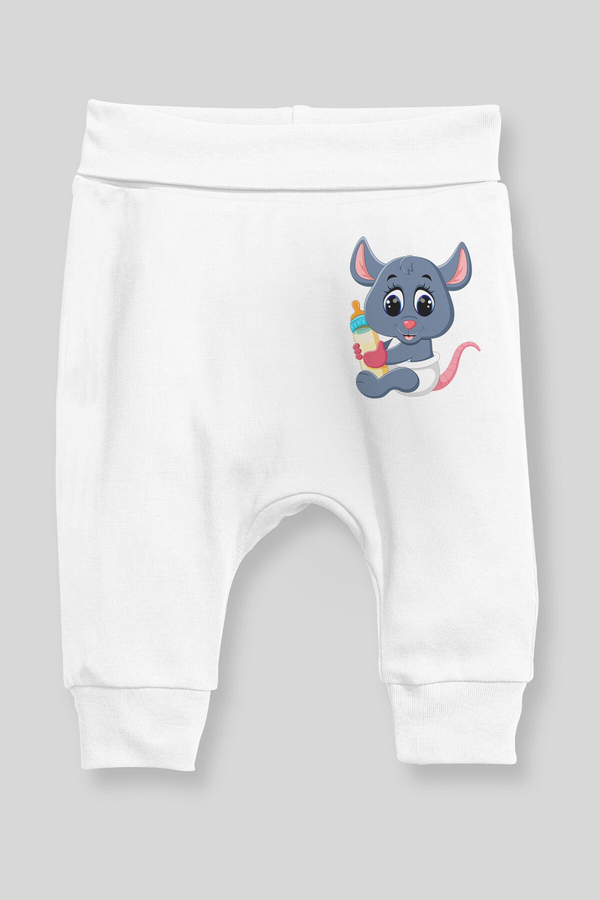 Angemiel Baby Tiny Baby Mouse Baby Boy Harembroek Pantalon Wit